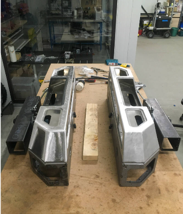 Chassis side modules on the assembly bench