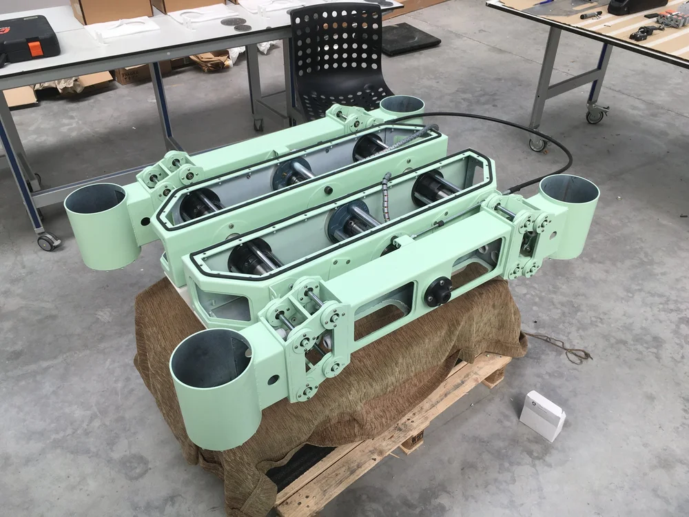 Pair of side chassis modules in the workshop
